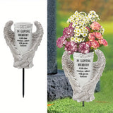 Tomb decoration in the cemetery, a waterproof garden statue with spiked angel wings as a gift to commemorate
