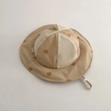 Summer Baby Hat Children Sunscreen Outdoor Caps for Boys Girls Cute Bear Print Panama Hat Unisex Beach Fishing Hat for 2-6 Years