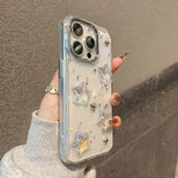 Luxury 3D Glitter Star Clear Phone Case For iPhone 16 15 14 13 12 Pro Max Plus Star Glitter Transparent Case Bumper Cover