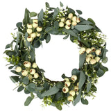 20 Inch Artificial Green Eucalyptus Leaf Wreath Spring Summer Wreath for Window Home Porch Farmhouse Patio Garden Decor Gifts