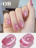 12ml 1-16pcs Autumn Nails New Clear Pink Glass Bead Moonlight Magnet Cat Eye Gel Nail Polish Whitening Nail Supplies