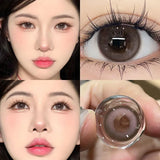 1 Pair Nature Color Eyes Contacts Lenses Myopic Prescription -0.00 to -8.00 Pupils Brown High Quality  Lens