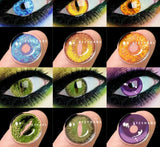 1pair Color Contact Lenses for Eyes Cosplay Colored Lenses Blue Multicolored Lenses Yellow Contact Lens Beauty Pupils