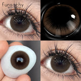 1 Pair New Myopia Blue Contacts Lenses With Diopters Prescription Fashion Colored Contact Lens for Eyes 0~-8.00 Degree