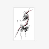 English Calligraphy Spine Tattoo Sticker Temporary Tattoo Waterproof Long Lasting Ins Style Back Line Art Body Decal for Women M
