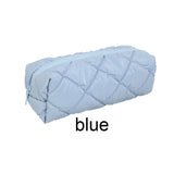 1 PC Candy Color Quilted Cute Pencil Case Waterproof Portable Stationery Storage Bag Student School Supplies Back to School Gift