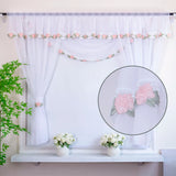 1PC French Floral Lace Sheer Curtain, Romantic Rose Trim Semi‑Transparent Gauze, For Living Room, Sweet Housewarming Gift