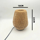 Small Bamboo-Woven Lamp Handmade Craft Table Lamp for Bedroom & Study Bamboo-Style Design Warm Decor Piece Desktop Ornament
