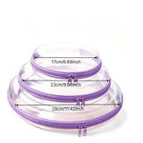 3pcs Clear Round Waterproof Makeup Bag Set,Portable Double Zipper Travel Storage Pouch,Travel Toiletry Bag,Multi-Purpose Organizer