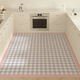 Carpet for Kitchen Vinyl Carpets Pvc Waterproof Floor Mat Leather Oil-proof Non-slip Mats Green Plaid Rug Home Decoration Rugs