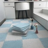 Plush Modular Area Rug Set Thick Anti-Bump Bedroom Bedside Square Crawling Mat Hand Wash Only Room Decor
