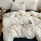 Korean Bedding Full Sets Blue New Soft Striped Queen Bed Sheets Duvet Cover With Pillowcase No Filling Bedroom Decor