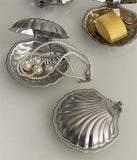 Stainless Steel Plate, Shell Striped Wave Tableware Plate Dish Plate Metal Cheese Plate Tableware Storage Jewelry Plate Table De