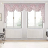 1PC Pink Flower Ripple Curtain Head for Living Room Sheer Lace Valance Girls Princess Bedroom Home Decoration Custom