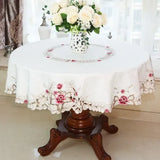 New Lace Tablecloth Pastoral round tablecloth Dining table cloths Home Embroidery table cover rose gold decoration house towel