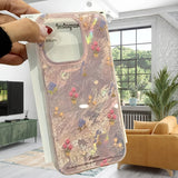 Cute Tulip Pink Floral Fashion Gauze Clear Phone Case For iPhone 16 15 14 13 12 11 Pro Max XS XR X 7 8 Plus Silicone Soft Cover