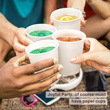 White Paper Cups - 50 Pack, 8 Oz Disposable, Hot Coffee and Water Cups