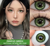 1Pair Fashion Makeup Pampas Series Yearly Purple Contacts Green Eyes Color Lenses Beauty Pupils Eye Color Green Lenses