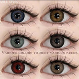2pcs New Colored Contact Lenses for Eye Anime Eye With Degree Black Contacts Lenses Halloween Pupils Makeup Contact