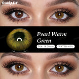 1 Pair Pearl Warm Series Colored Contact Lenses Natural Brown Pupils Eyes Contact lenses Blue Soft Contacts 14.20mm
