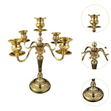 Candle Holder 5 Arms Elegant Metal Candelabra for Dinner Fireplace Holiday