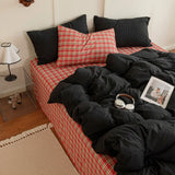 Vintage Style Plaid Bedding Sets 2025 New Soft Bed Sheet Set Woman Duvet Cover For Girls With Pillow Covers Quilt Cover