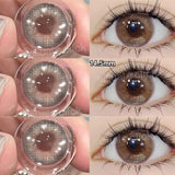 VisualClick Colored Contact Lens Nature Brown 2Pcs/Pair Year New Lenses with Myopia Degree Grade 0.00- 8.00 Soft Lens