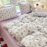 Oxygen Double Layered Four-Piece Bedding Set Fresh Floral Duvet Cover Bed Sheet Bed Canopy Student Dormitory 3-Piece Set