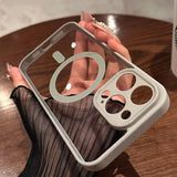 Transparent Matte Acrylic Case for iPhone 17 16 15 14 13 12 Pro Max Plus 11 Hard Shockproof Magnetic Wireless Charge For Magsafe