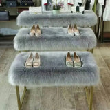 Grey Plush Sofa Cushion Long Plush Simple Winter Anti Slip Mat European Style Thickened Encryption Warm and Dustproof Sofa Towel