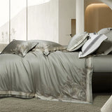 2025 New Luxury Embroidery 1200TC Lyocell Cotton Soft Silky Bedding Set Duvet Cover Set Bed Sheet/Fitted Sheet Pillowcases 4Pcs