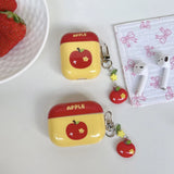 lovely red apple silicone earphone case for airpods 1 2 3 4 pro 2 soft cover cute star key chain shockproof bumper