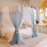 Summer Mosquito Net for Home Decor with Bracket Princess Palace Bed Tent for Girls Canopy 1.2m 1.5m 1.8m 2m Bed