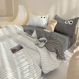 2025 new dopamine washed cloud cotton big eye series summer quilt four-piece three-piece set single piece summer quilt cool
