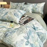 Flower Printed Duvet Cover Set Satin Silk Bed Cover Sets for Summer Queen/King Size Silky plumones de cama Coolling Bedding Set