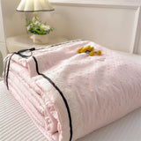 Ins Girl Bow Summer Thin Quilt Seersucker Washed Cotton Summer Quilt Single Dormitory Air Conditioner Blanket Machine Washable