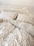Princ Sle Pure Cotton Bedding Set Fre Floral Print Four Piece Bedding Kit Breathable Comforter Cover for Young Girls