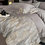 4Pcs Cotton 100% Light Luxury High-End Style 140 Long Staple Cotton Full Set Of Bedding Duvet Cover 200x230 220x240 Four Seasons