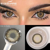 2Pcs Color Contact Lenses for Eye Natural Blue Contact Lenses Brown Pupils Beauty Gray Lenses Yearly Green Eye Contacts