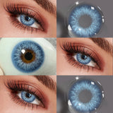 14.50mm Blue Colored Contact Lenses, Large Pupil Effect, Hydrating Soft Lens for Girls, Trendy Douyin Style Eye Makeup