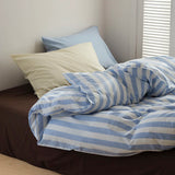 Ikeehome  Mixed Color Cotton Bedding Set Plain Cotton Waed Fabric Color Woven Design Dormi Tee Piece Set Pure Cotton Bed Canopy