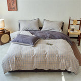New All-cotton Washed Cotton Printed Checkered Quilt Cover Skin-friendly and Breathable Duvet Cover Without Pillowcase