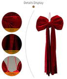 Large Christmas Bow Decoration Velvet Hanging Ornament Big Ribbon Decor for Tree Wall Fireplace Indoor Outdoor Holiday Party