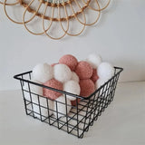Ins Boho Handmade Macrame Daisy Flower Pompom Pink Wall Decor Nordic Yarn Sticker for Kids Room Nursery Ornament Photo Props