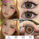 1 Pair New Color Contact Lens Natural Pupils Green Lens Makeup Colored Pupils Gray  Brown Contact Lenses y2k Beauty
