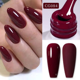 10ml Red Series Gel Nail Polish Winter Dark Red Glitter Nail Art Varnish Semi Permanent Soak Off UV LED Gel