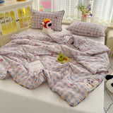 Korean Style Summer Cool Quilt For Girl Skin-friendly Washed Cotton Air Conditioning Quilt Breathable Soft Blanket Home Textiles