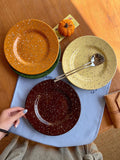 Nordic Ceramic Splashed Ink Plate Household Colored Breakfast Bread Disc High-end Restaurant Dessert Plates Niche Dot Tableware