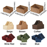 Rural Handmade Woven Storage Basket Large Capacity Rectangular Cosmetics Storage Box Household Snack Storage Box Wardrobe