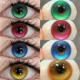 1 Pair Colored Contacts with Diopter Blue Green Red Pupils Beauty Korean Lenses Circle Brown Lenses Yearly New